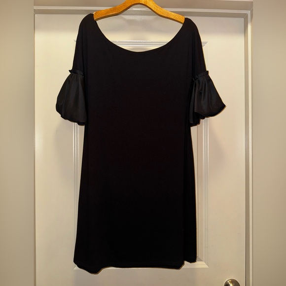 BAILEY 44 Black Silk Romantic Puff Sleeves size L - Picture 2 of 11